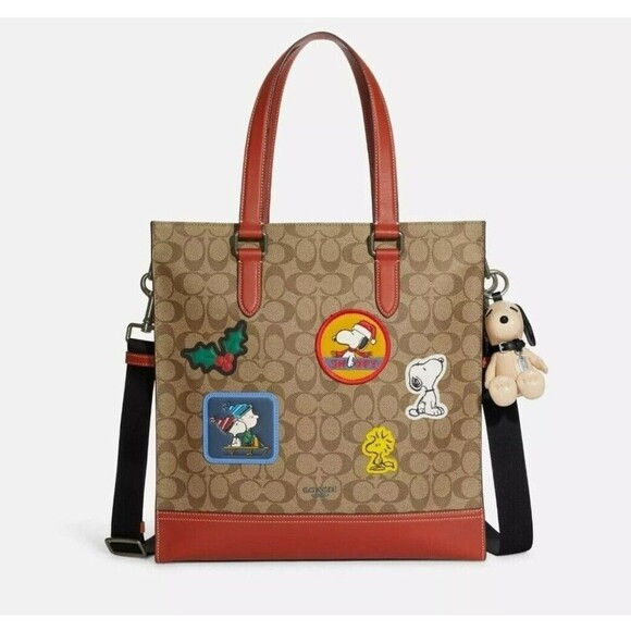 COACH X PEANUTS SNOOPY Collectible Bag Charm Signature Canvas Ivory White NWT - Picture 2 of 7